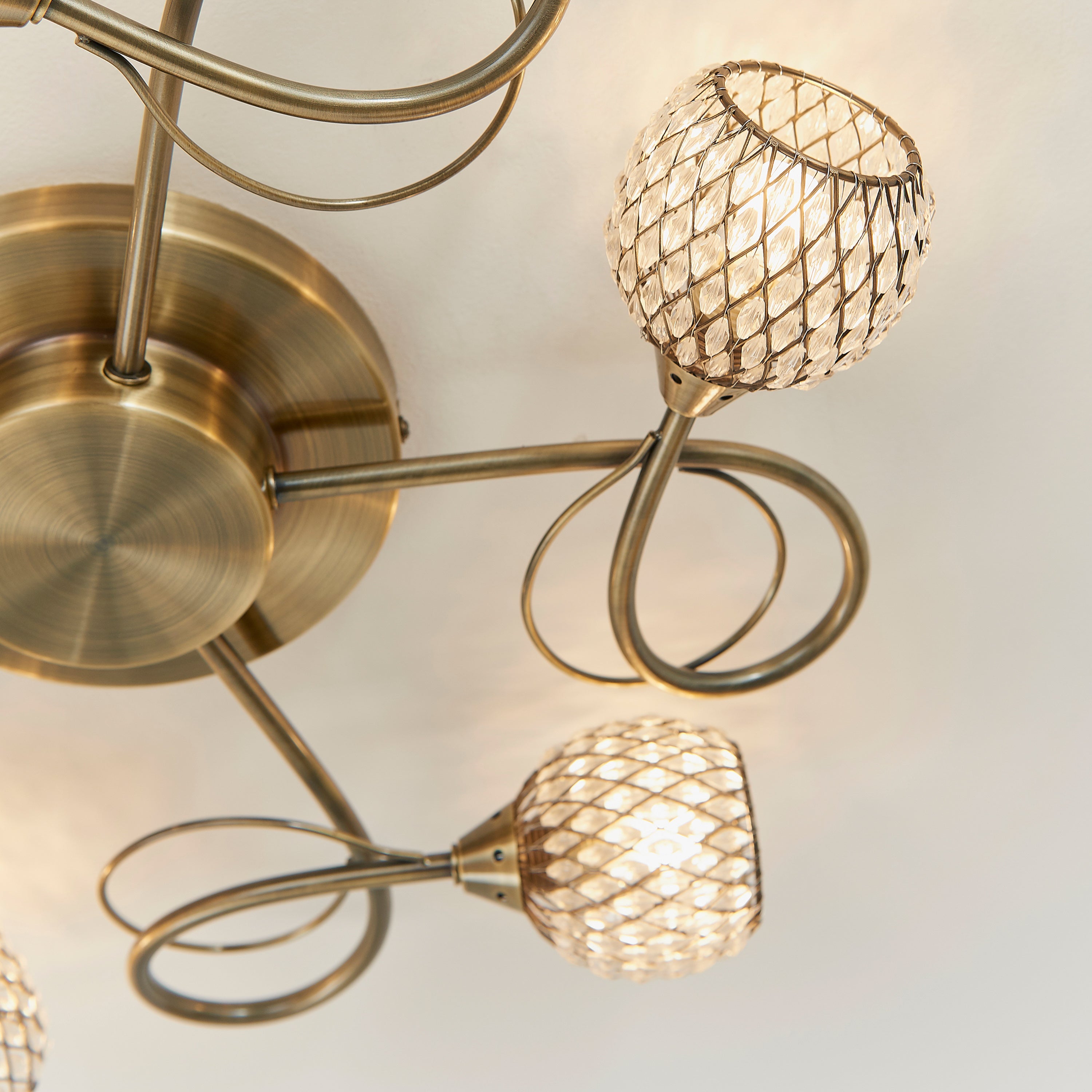 Arden Antique Brass LED Ceiling Light | 5 Lights